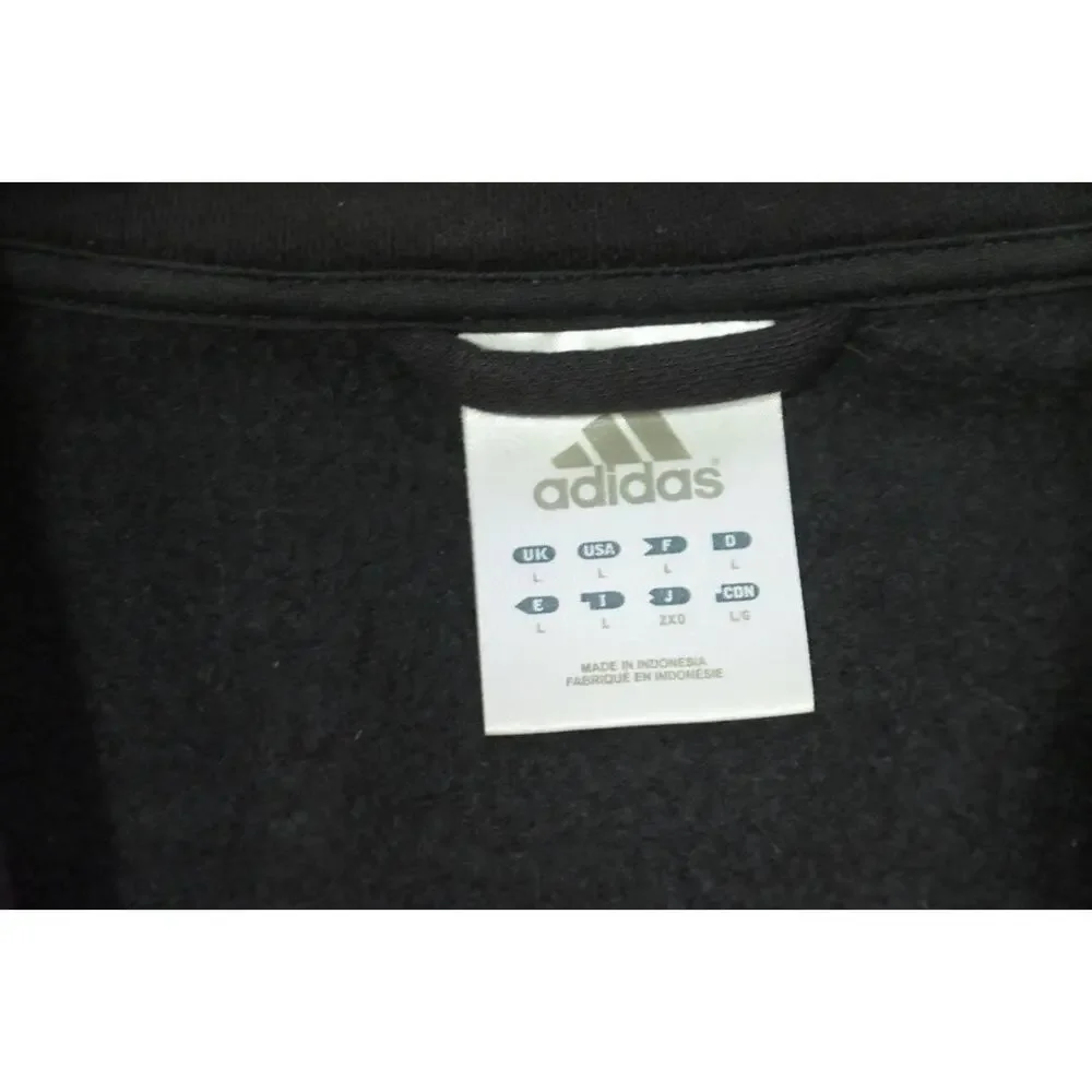 Adidas Fleece Track Jacket Full Zip Performance Athletic Black‎ Mens Sz XL